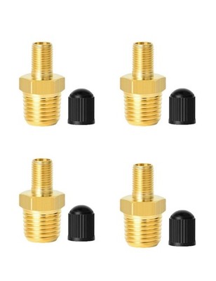 uvbws 4 Pack Anti-Corrosion Brass Schrader Valve, 1/4'' NPT Tank Valves 