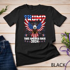 Retro Trump 2024 Take America Back American Flag Trump 2024 Unisex T-shirt
