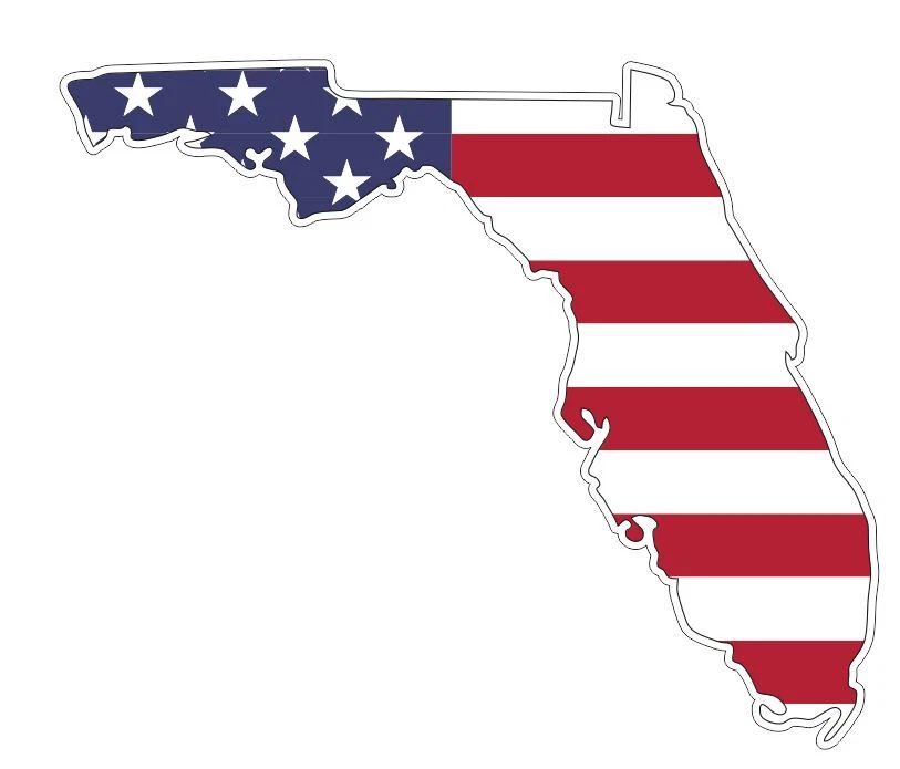 SAND DOLLAR SALES Florida State USA Flag Sticker Stickers A107
