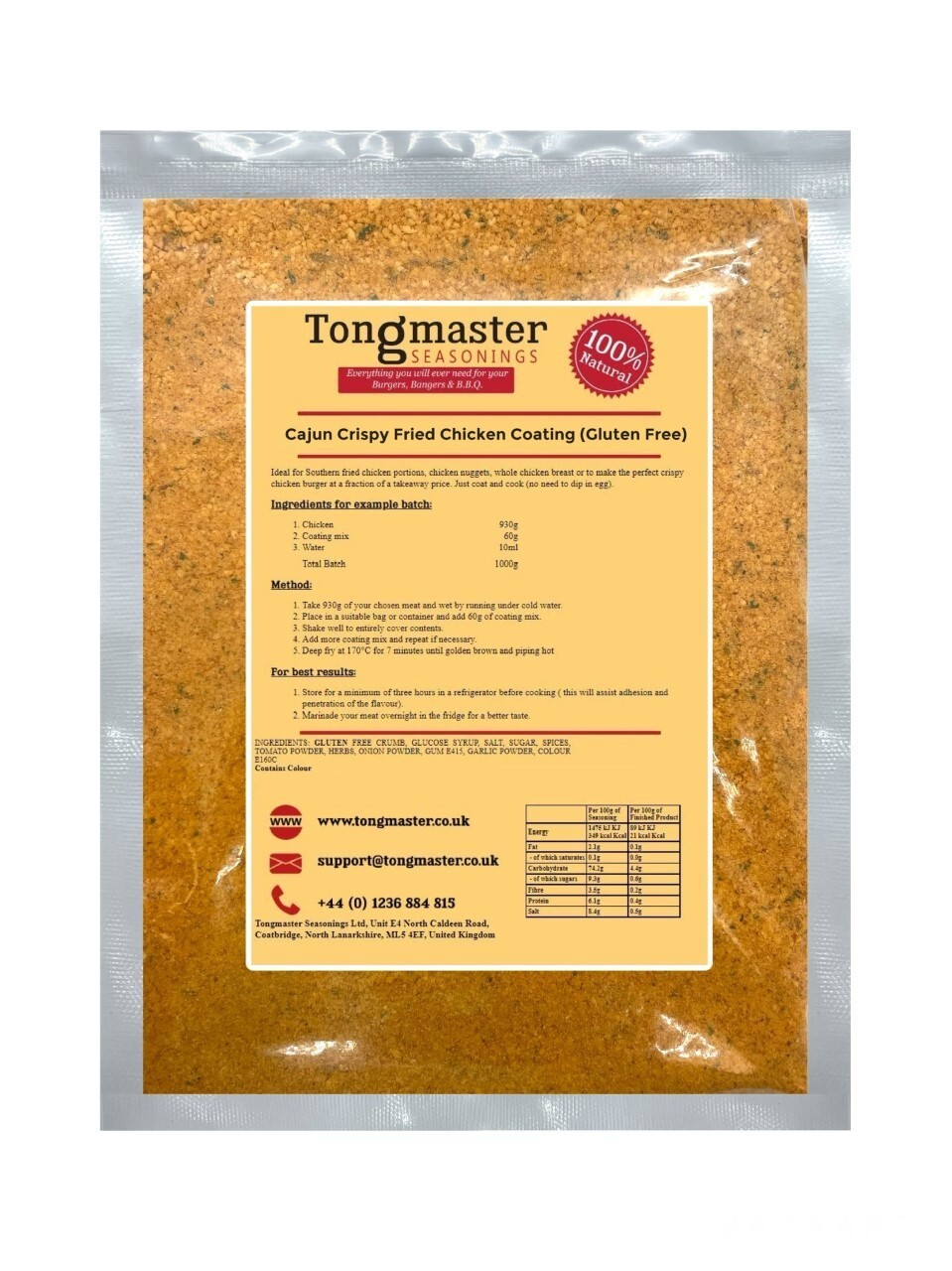 Cajun Crispy Fried Chicken Coating - 600g (Gluten Free)