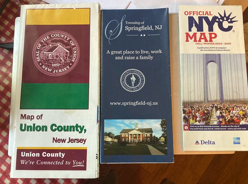 Union County New Jersey map, 2nd edition & Township of Springfield map, &NYC map