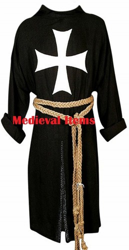 Medieval Knight Crusader Cloak With Full Sleeve Tunie Renaissance LARP SCA - Picture 10 of 21