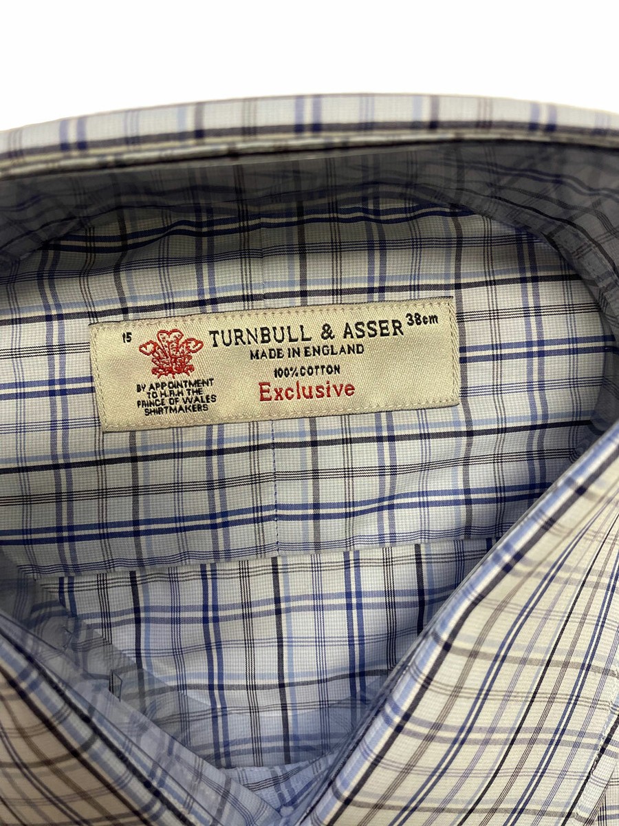 美品 TURNBULL & ASSER チェック シャツ イギリス製 TURNBULL&ASSER イギリス製 チェックシャツ 38cm 39cm - メルカリ