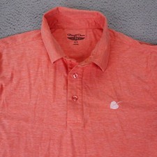 Straight Down Polo Shirt Mens Medium Orange Golf Performance Stretch Collared