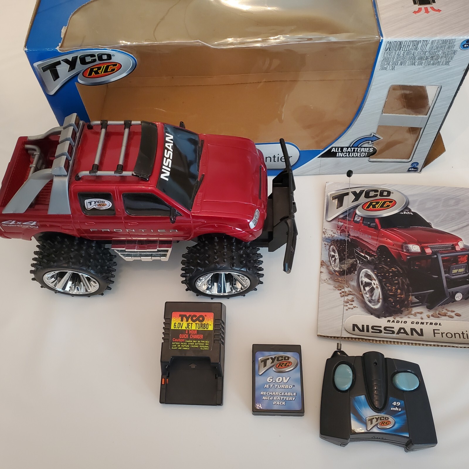 Tyco Nissan Frontier RC Car Truck Remote Control 2004 Mattel Red Off Road 4x4