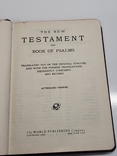 New Testament and Book of Psalms World Publishing LARGE TYPE Leather Authorized 