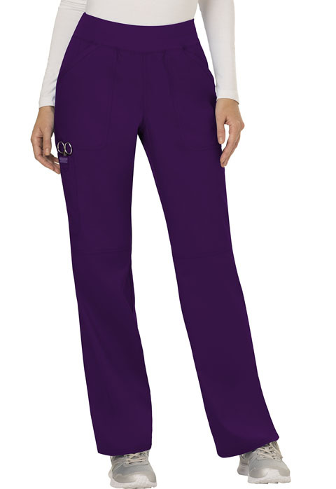 Scrubs Cherokee Workwear Mid Rise Pull On Pant WW110 EGG Eggplant