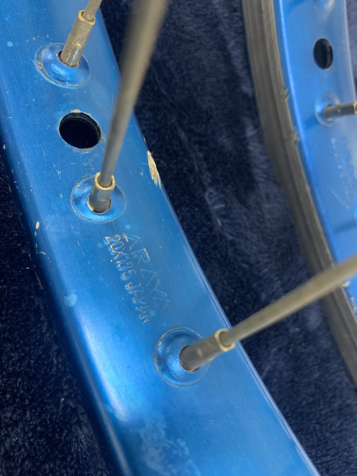 Vtg Old School BMX ARAYA Early 1980s 20x1.75 Blue 20" Race Bike Rims