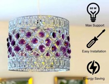 SPARKLY EFFECT MODA GEM LIGHT SHADES CEILING PENDANT WITH BEADS UNIVERSAL FIT