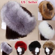 Women Thick Faux Fur Headband Hat Ear Winter Russian Fluffy Warm Snow Ski Cap