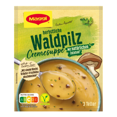 5 x Maggi wild mushroom cream soup with natural ingredients New from Germny