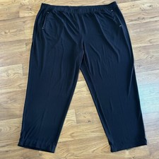 Susan Graver Women's Liquid Knit Pull-On Straight Leg Pants Black 3X Plus Size