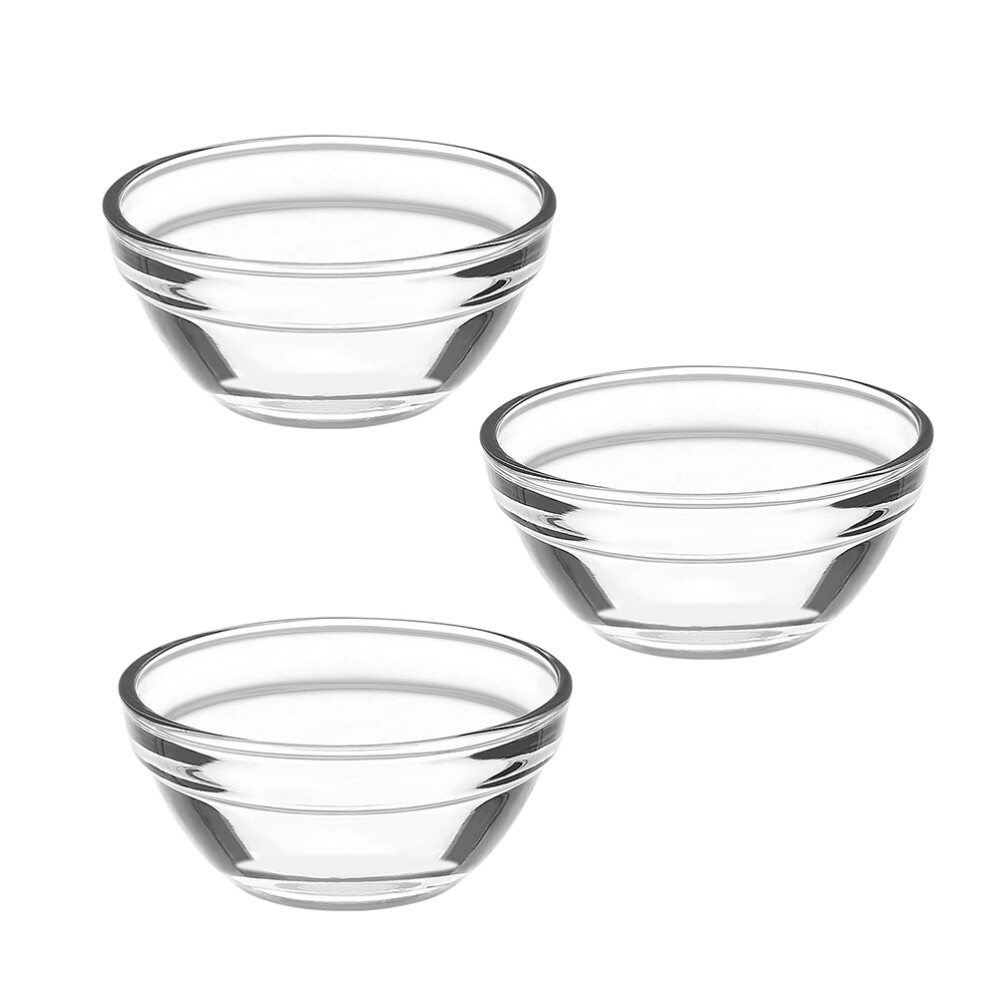 3PCS Small Glass Pudding and Ice Cream Serving Bowls