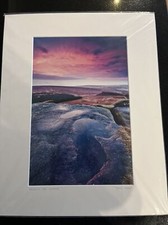Higger Tor Dawn, Peak District Photo Mounted Print 15x10”. NEW By James Grant