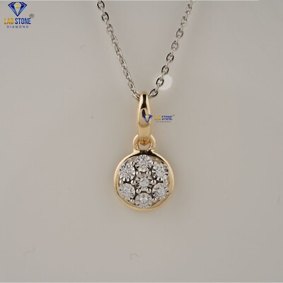 0.07 TCW Round cut Labgrown Diamond Pendant With Chain 925 Silver