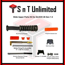 For Glock 26, gen 4 Complete Upper slide Parts Kit SPK completion  recoil spring
