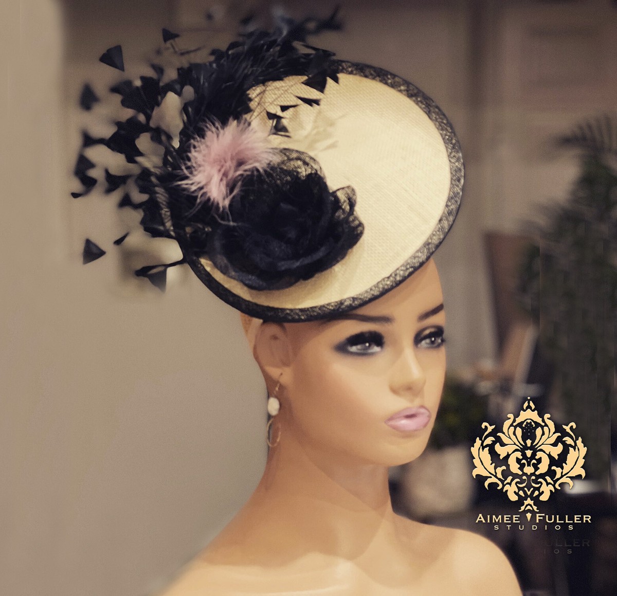 Kentucky Derby Fascinator Royal Ascot Hat Mauve Pink Khaki  display picture 1