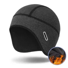 Men's Skull Cap Helmet Liner Winter Thermal Cycling Caps with Glasses Holes
