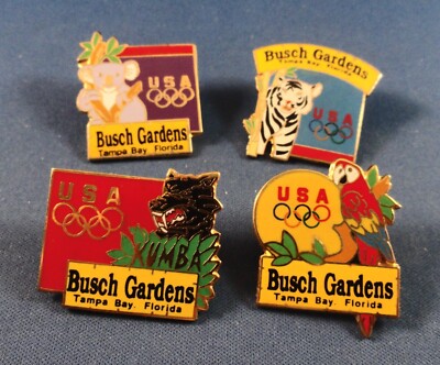 1996 Atlanta Olympic Games Busch Gardens Tampa FL (4) Pin Set NEW