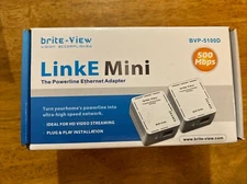 Brite-View LinkE Mini Powerline Ethernet Adapter 500 Mbps, BVP-5100D, NEW