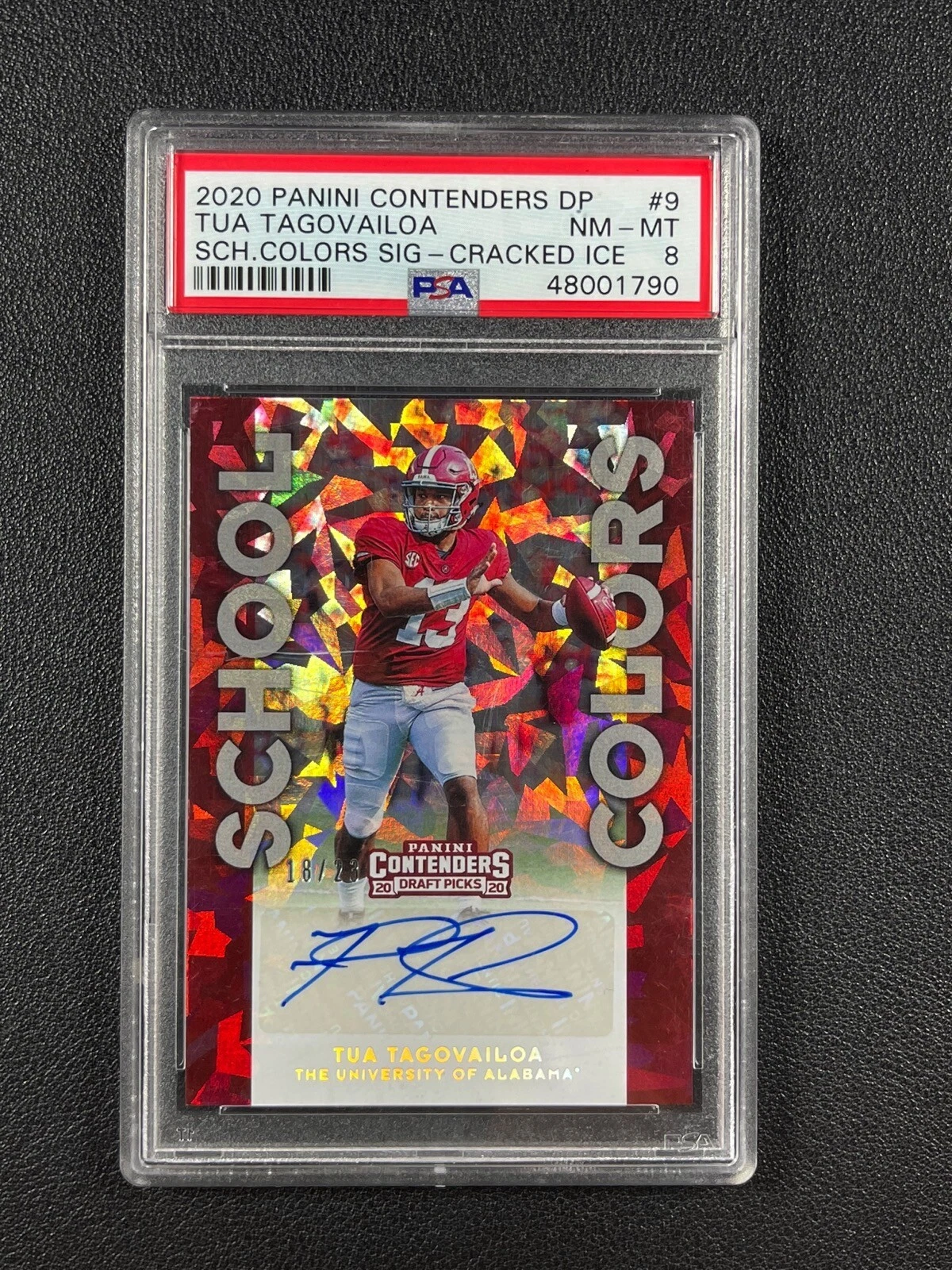 Tua Tagovailoa Panini Contenders Draft Picks School Colors Signatures #9 Cracked Ice