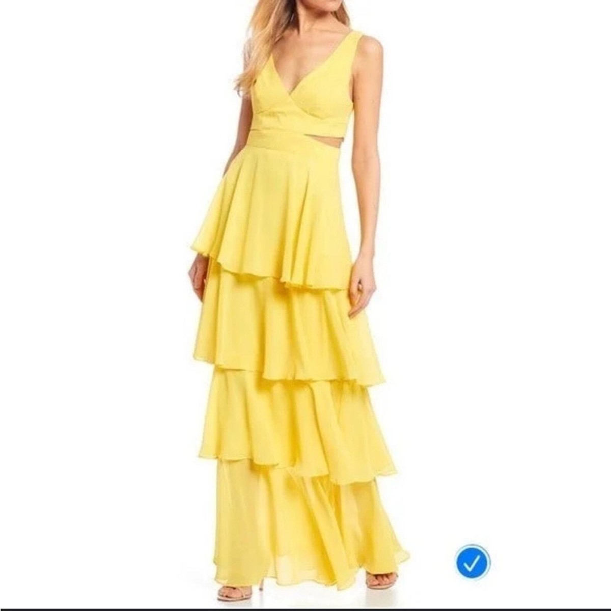 chinese dress ladies Light Yellow Maxi Dress With Crochet Trim
