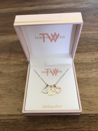 925 Sterling Silver Hearts Necklace | eBay