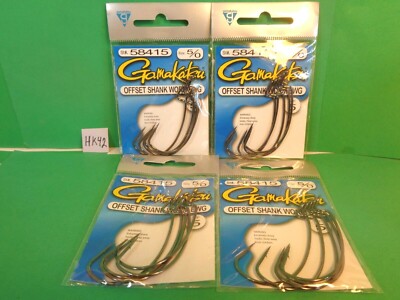 Gamakatsu Offset Shank EWG Worm Hooks, Size 5/0, #58415, 4 Packs, 20 Hooks (New)