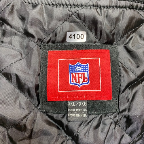 NFL Super Bowl XXXVIII Suede Leather Varsity Jacket Men's 2XL Black Coat - Picture 7 of 14