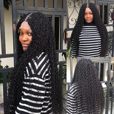 Braided water wave wig made on a full lace wig.length is 30inches.color black.