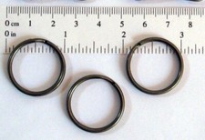 25 SHINY Gun METAL Grey/BLACK KEY RINGS 24mm Split Ring Style approx 1" diameter
