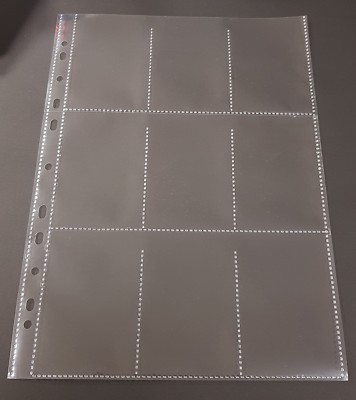 10-100x Sammelhüllen A4 für Trading Cards YU-GI-OH! etc. mit 9 Taschen GLASKLAR