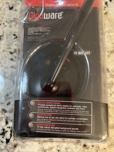 Gigaware Microphone USB Desktop Stand Noise Canceling Adjustable Neck Mute Butto - Picture 4 of 7
