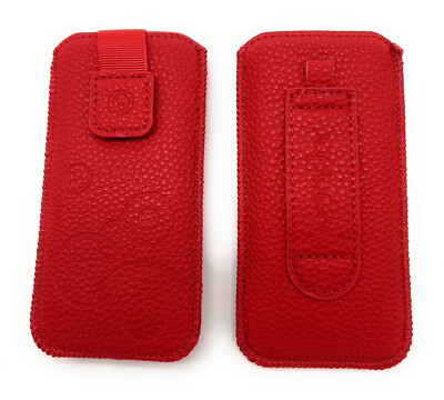 Handy Tasche Schutz Hülle Sleeve Gürtel Etui Pouch rot für Nokia 130 (2017)