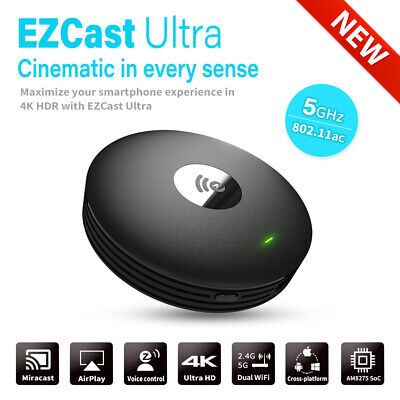 EZCast Ultra | 4K HDR Universal HDMI Wireless Display Receiver, 2.4G/5G  Dual Band, iOS/Android/macOS/Windows Support, Miracast/DLNA/Airplay  Support