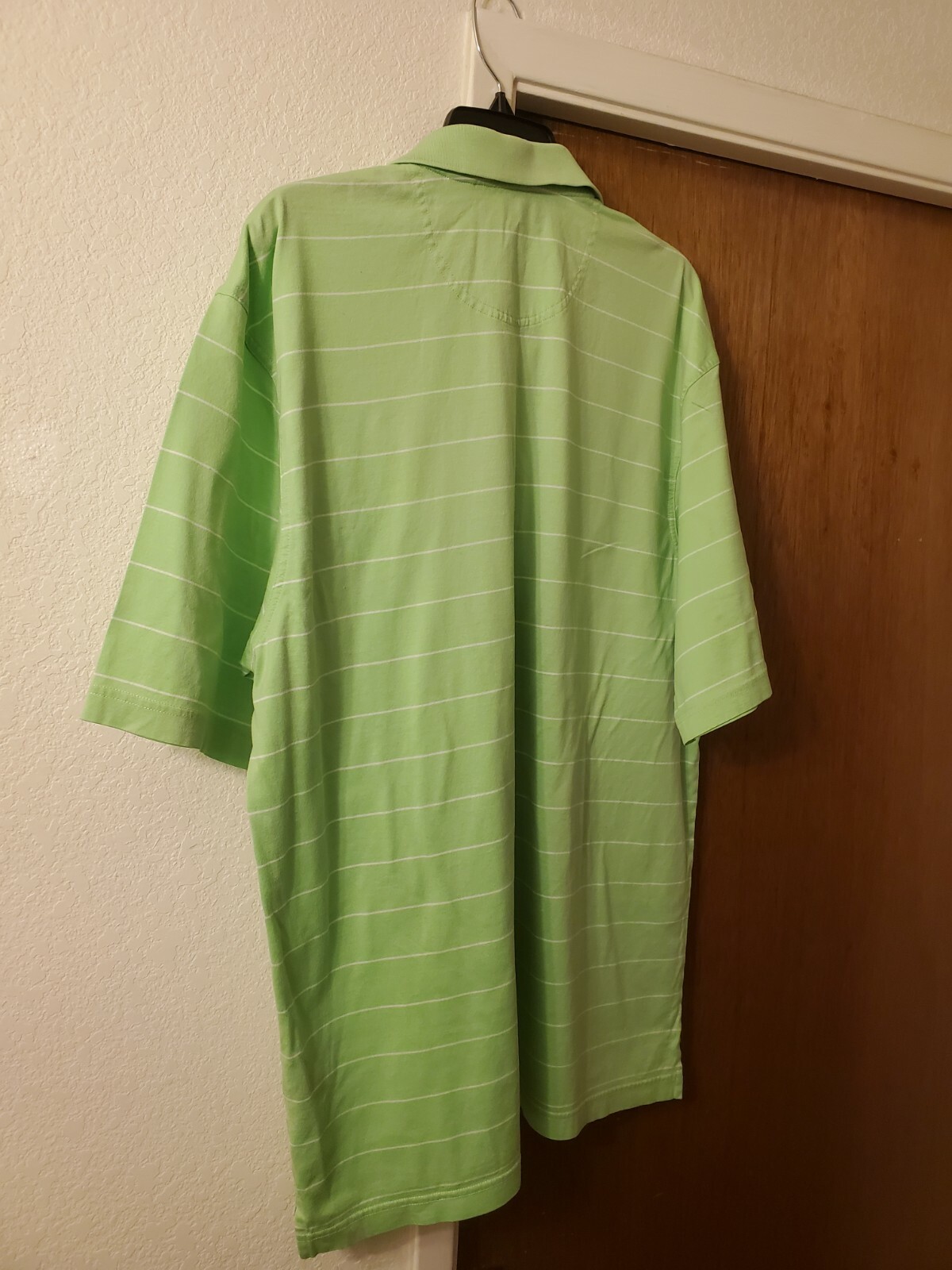 Oxford Golf Polo Men's Striped Shirt Key Lime/White S… Gem