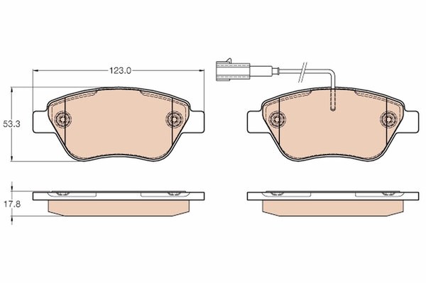 TRW GDB1654 Bremsbelagsatz, Scheibenbremse For Alfa Romeo Chrysler Fiat Lancia-image