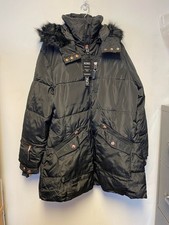 Xoxo Women's Xlarge Black Coat W/fur Lined Hood *dm