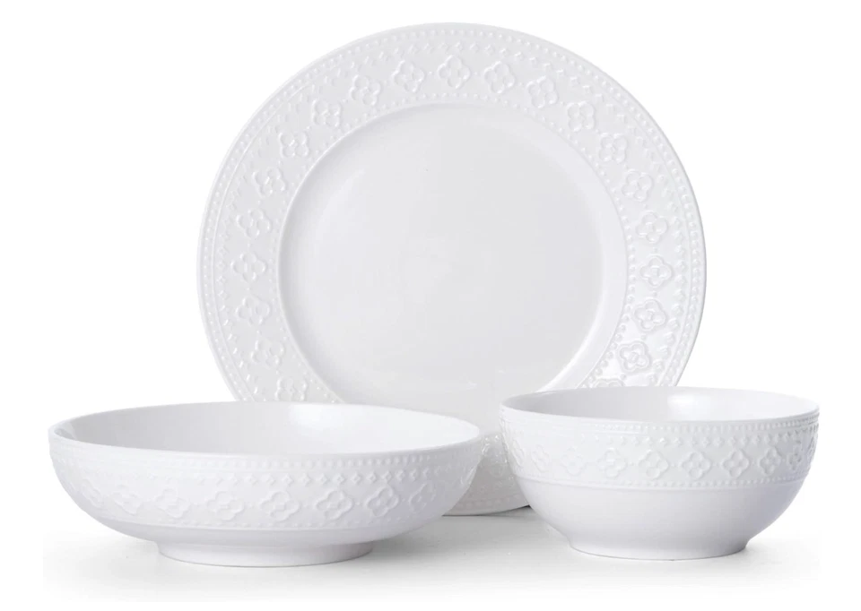 Pfaltzgraff Haisley 12-Piece Dinnerware Set, White - Image 2 of 4