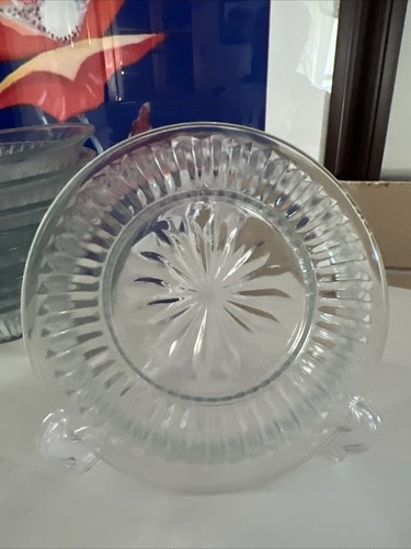 Vintage Dinner Bowls Soup Salad Starburst Clear Glass Rare Set Of 10 Large Deep - Picture 2 of 5