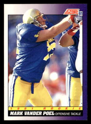 Mark Vander Poel 1991 Score Rookie Card #591 Colorado