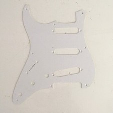 USA Made Fender Single Ply Strat Pickguard White Light Relic Lefty Stratocaster