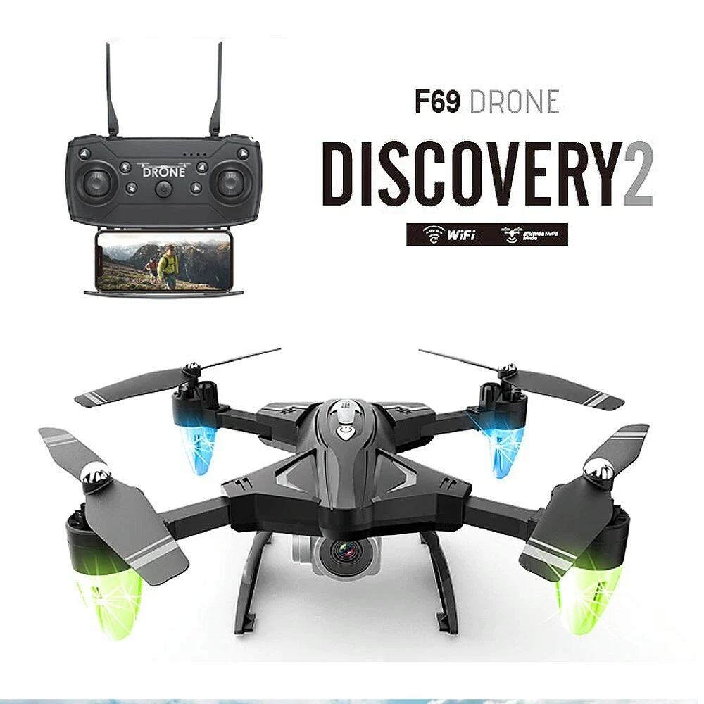 F69 Drone Pro LED 5MP 1080P HD Camera Selfie WIFI FPV Foldable RC Quadcopter