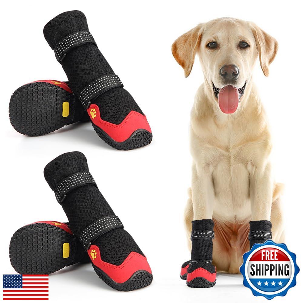 Dog Shoes for Hot Pavement Anti-Slip Dog Boots Waterproof Dog Shoes for  Small
