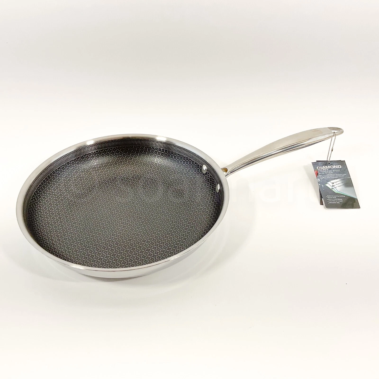 Lexi Home Tri-ply Stainless Steel Diamond Non Stick 12" Frying Pan New
Opens in a new window or tab