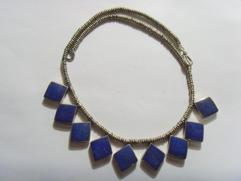 vintage Logar tribal Lapis Lazuli cultural nomads style wedding necklace 52000