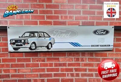 Ford Escort Mk2 Harrier (silver) Banner for Garage, Workshop, Showroom etc