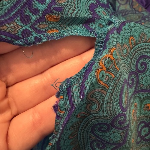 Vintage Victoria's Secret Paisley lila türkis seidig Morgenmantel L Nachtwäsche Gold Label - Bild 4 von 6