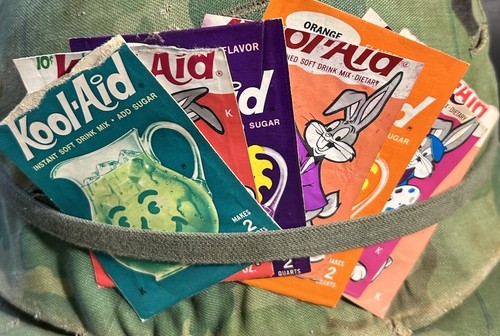 7 ORIGINAL!!! 1960s Vietnam War era Empty Kool-Aid Packets