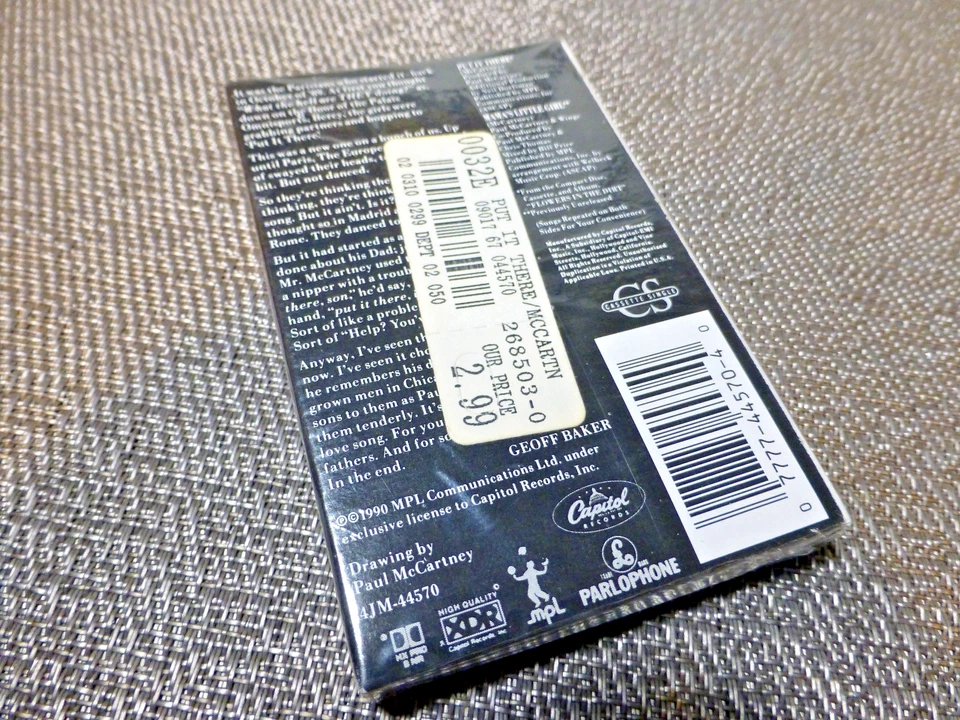 SEALED Paul McCartney PUT IT THERE / MAMA'S LITTLE GIRL - US Cassette Single - Image 2 of 2